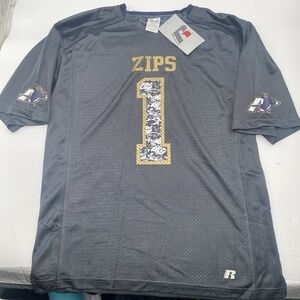 Akron Zips Football Jersey Russell Athletic Men Medium Black New NWT